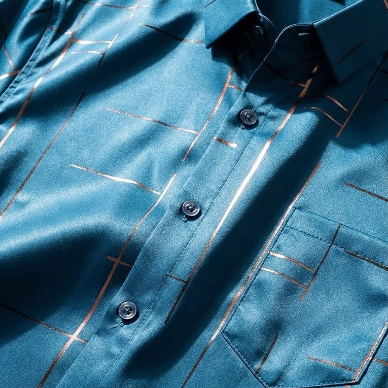 [Leve 5, Pague Só 3] Kit de Camisas Sociais Masculinas em Tecido Acetinado Tecnológico: Anti-odor, Anti-desbotamento + BRINDES: Cinto, Carteira e Relógio