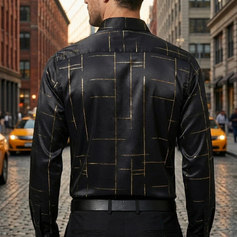 [Leve 5, Pague Só 3] Kit de Camisas Sociais Masculinas em Tecido Acetinado Tecnológico: Anti-odor, Anti-desbotamento + BRINDES: Cinto, Carteira e Relógio